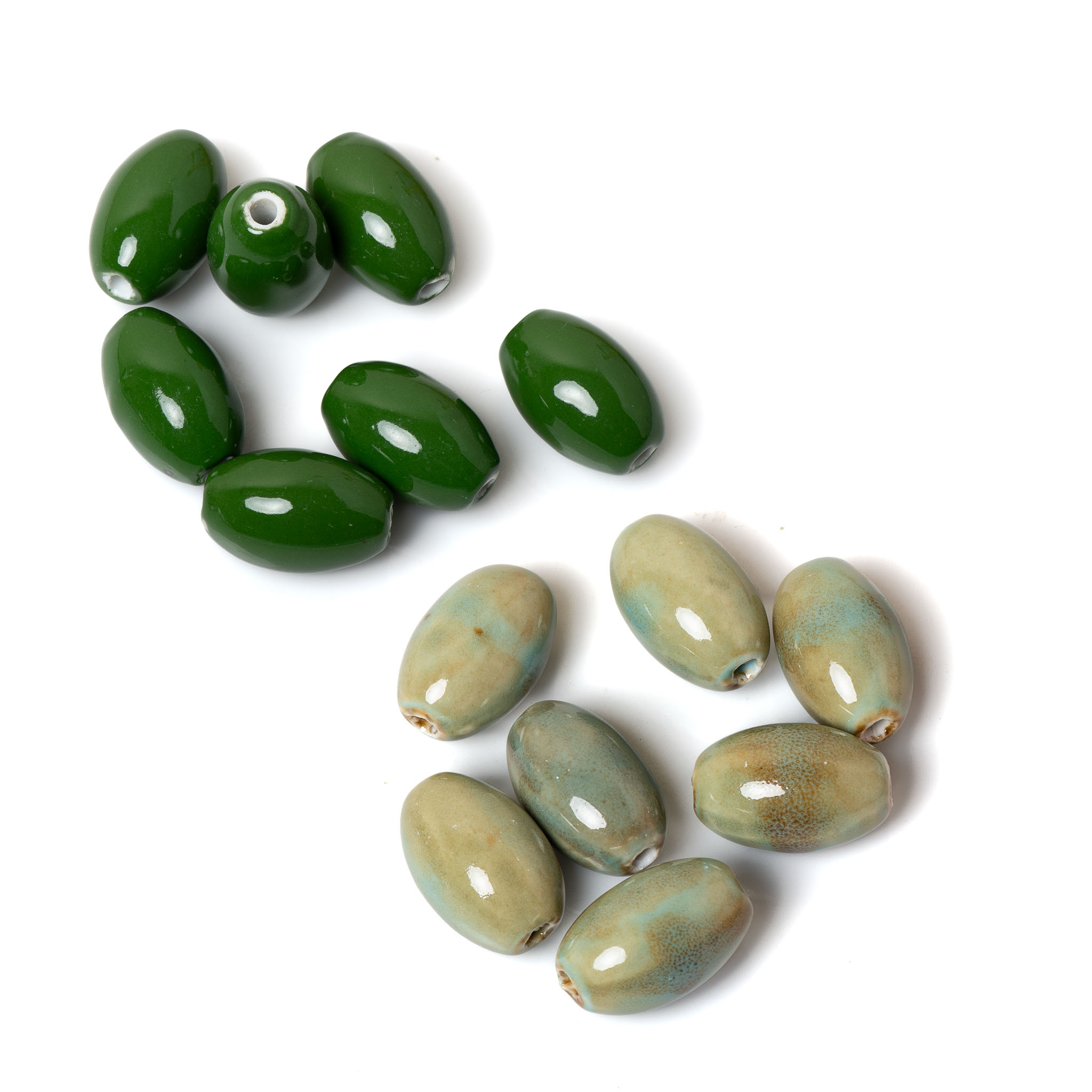 Green Earth Tone Ceramic Beads - Snake Plant Ceramic 评论和价格