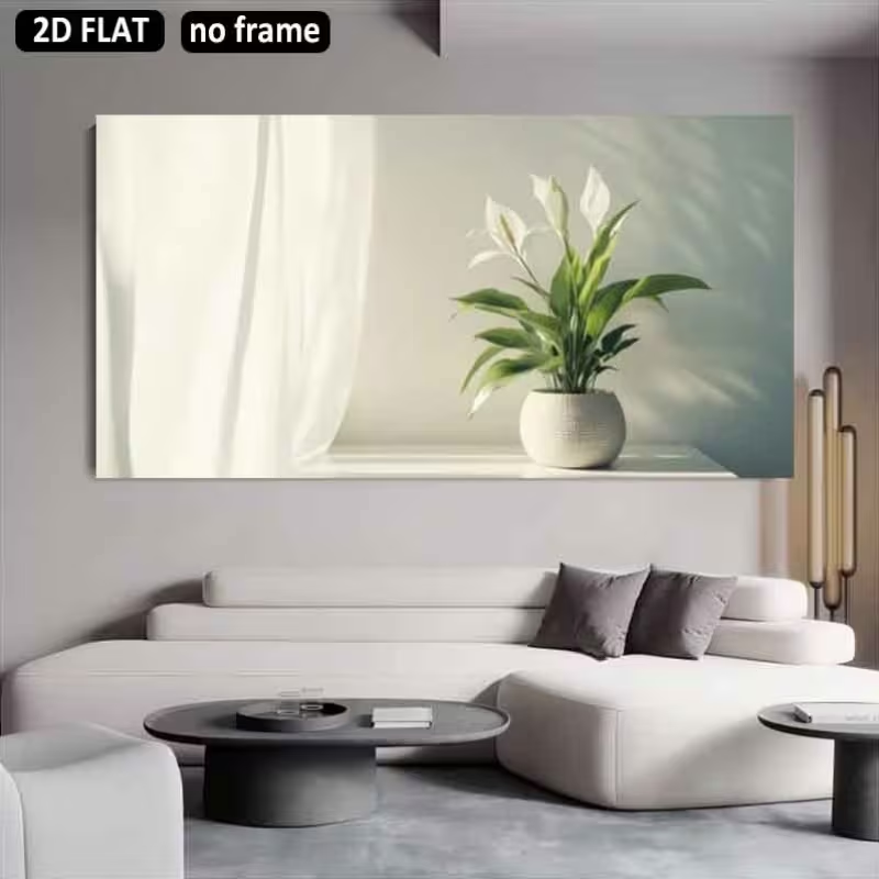 (1PC Unframe)2D Flat, 2D Flat  - Peace Lily White 评论和价格