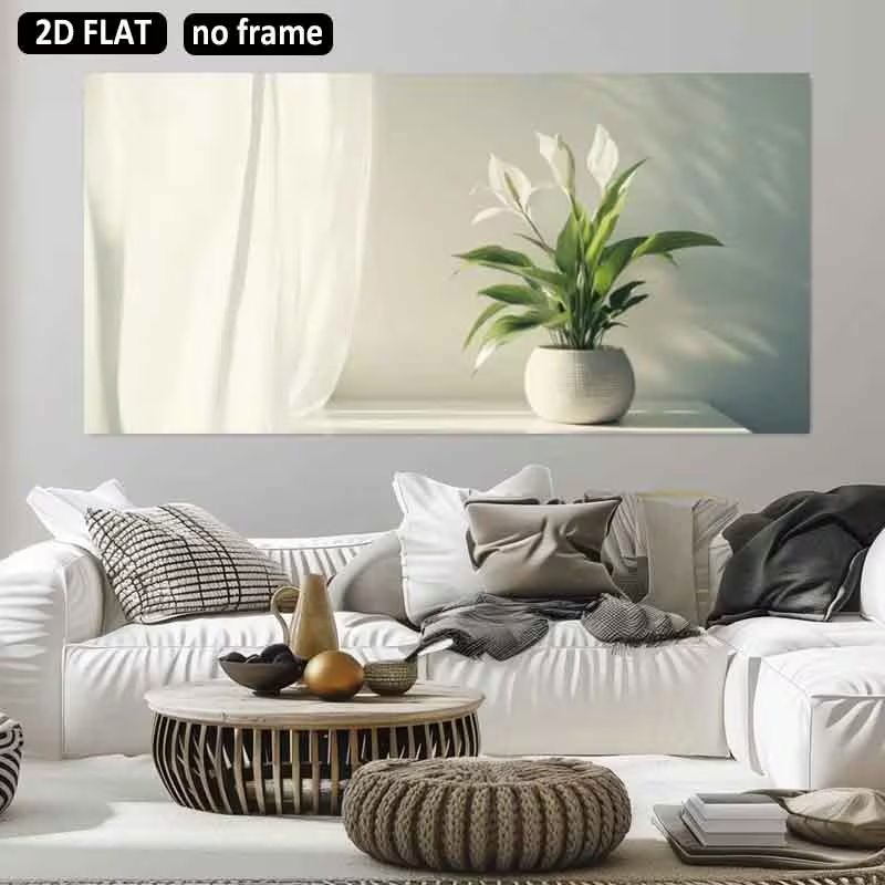 1pc (No frame),2D Flat, 2D Fla - Peace Lily White 评论和价格