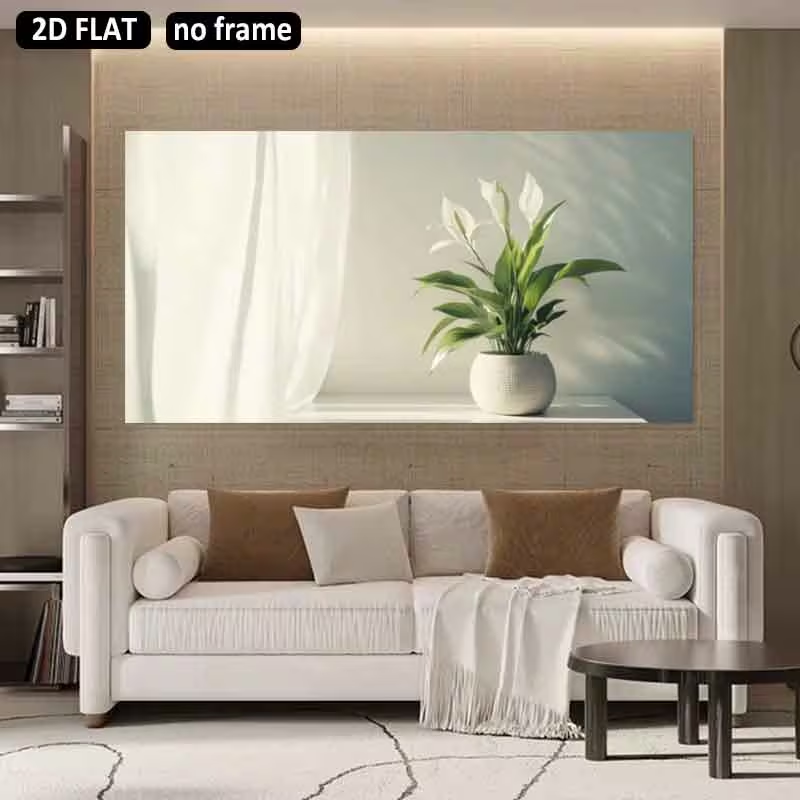 1pc (No frame),2D Flat, 2D Fla - Peace Lily White 评论和价格