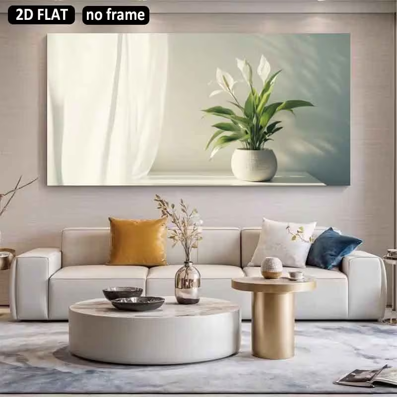 2D Flat, 2D Flat 1pc 31.49X62. - Peace Lily White 评论和价格